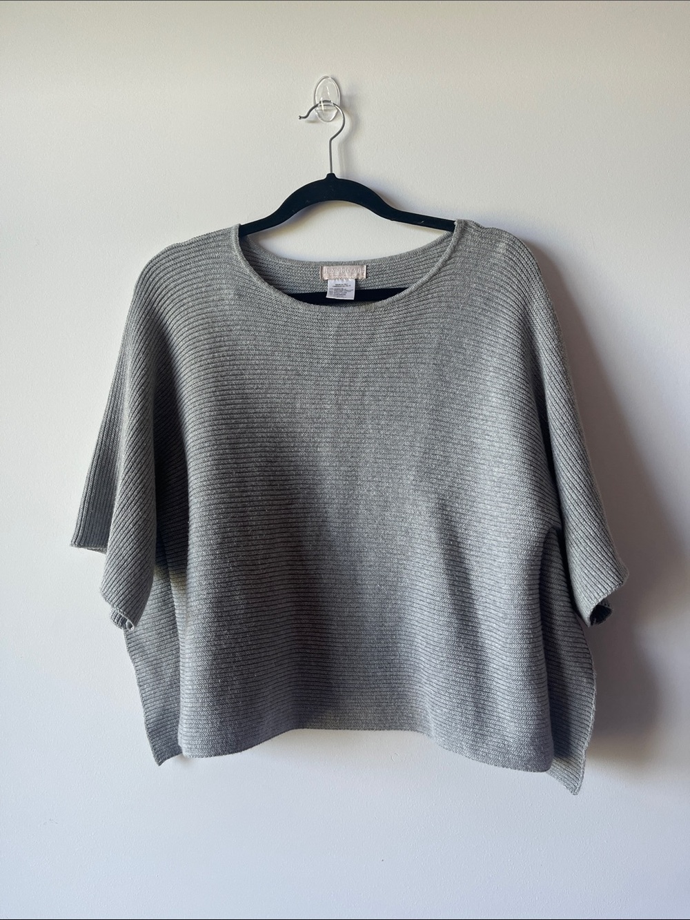 Benedetta B Gray Wool Cashmere Cotton Blend Sweater
